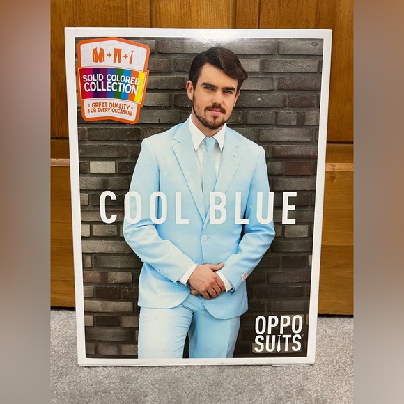 Opposuits Cool Blue Sport Coat Size 40 and Matching Tie NEW in box - Picture 2 of 5